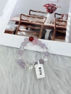 Natural white crystal lavender bracelet, rose stone, peach s925 silver details Picture